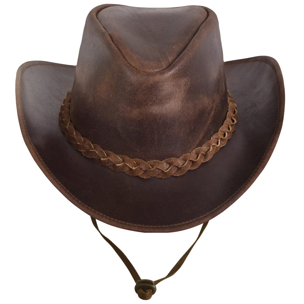 6908 Leather Cowboy Hat Lightweight Handcrafted Western Shapeable Wide Brim
